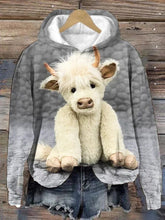 Cute Floral Baby Highland Cow Hoodie