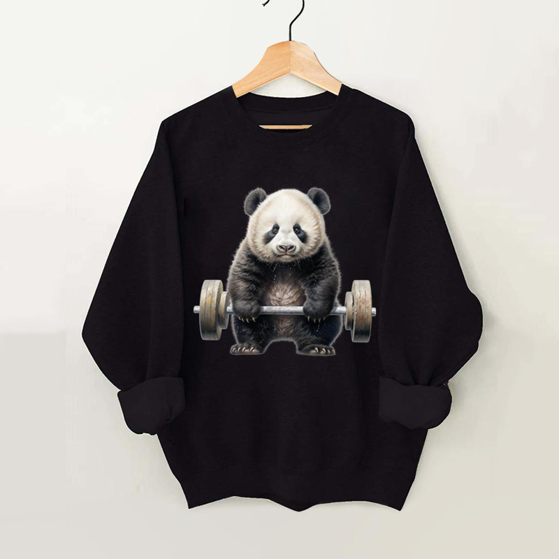 Weightlifting Panda Vintage Gym Sweatshirt
