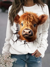 Women's Highland Cow Print Sweatshirt