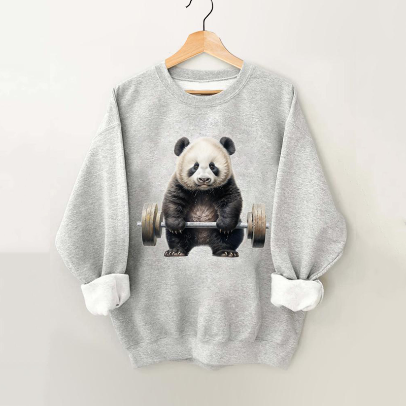 Weightlifting Panda Vintage Gym Sweatshirt