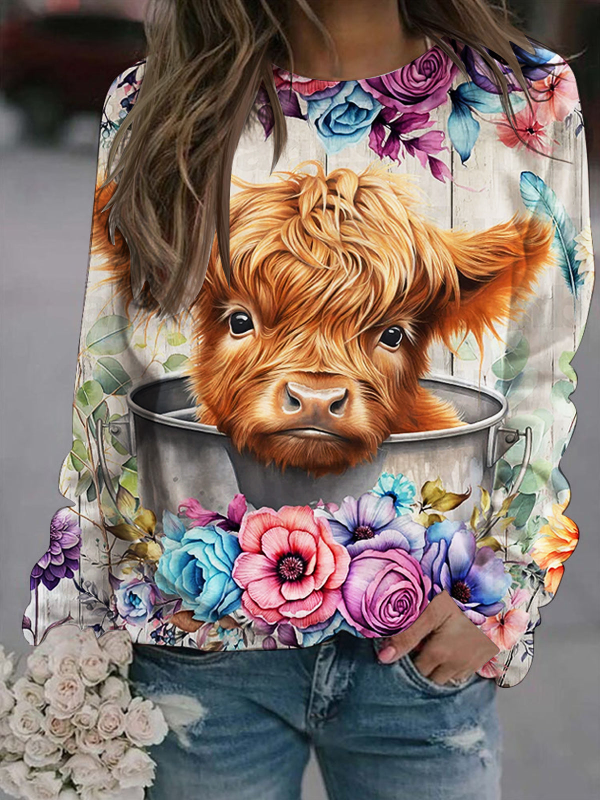 Highland Cow Fall Western Sweatshirt