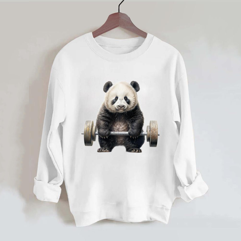 Weightlifting Panda Vintage Gym Sweatshirt