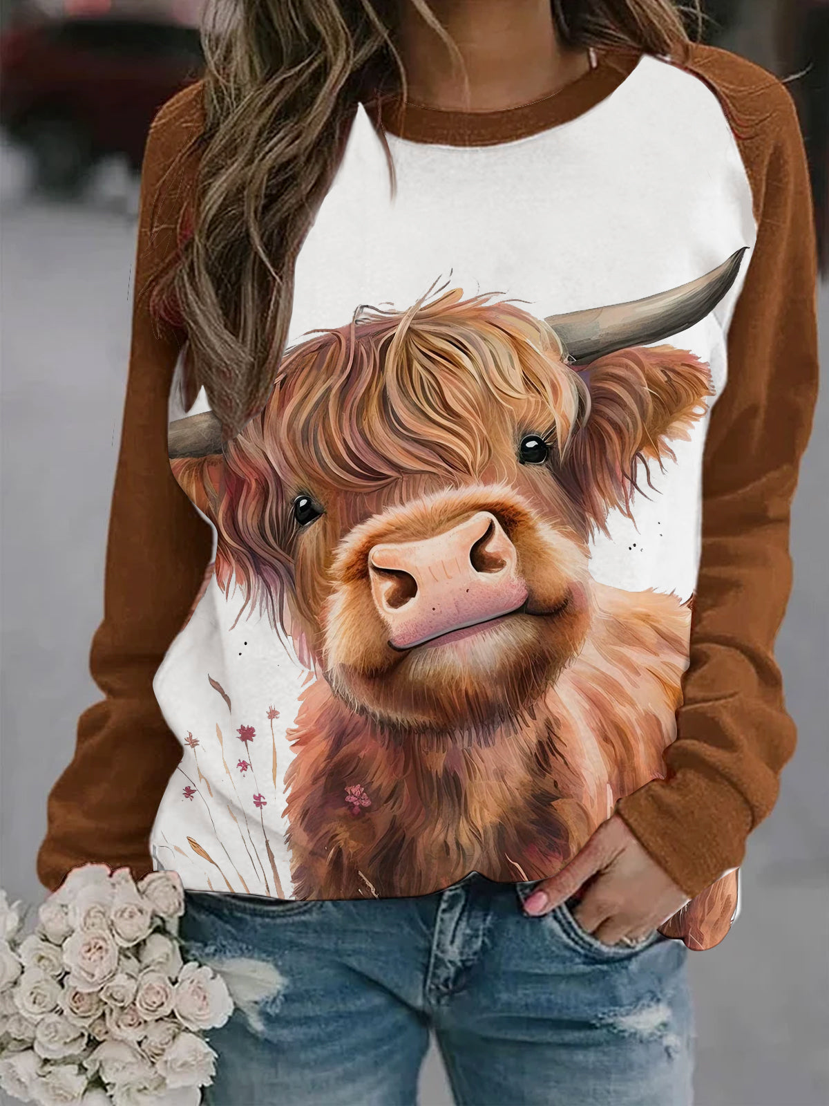 Highland Cow Fall Western Sweatshirt