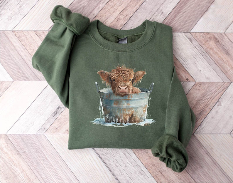 Highland Cow Fall Western Sweatshirt