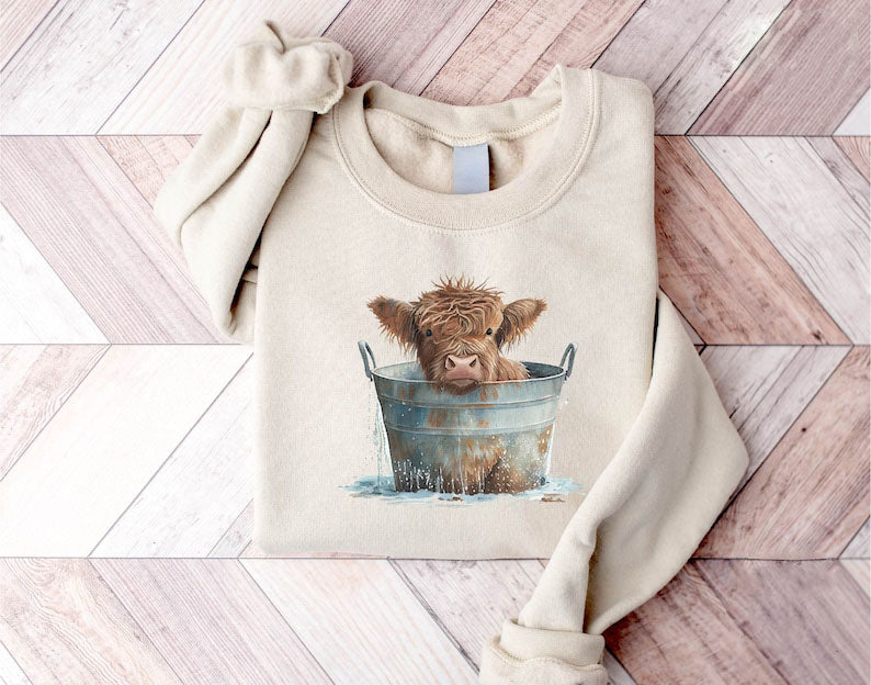 Highland Cow Fall Western Sweatshirt