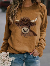Women's Highland Cattle Leisure Print Sweatshirt