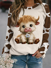 Cute Baby Cow Long Sleeve Casual Sweatshirt