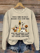 Funng Dog Lover Letter Print Sweatshirt