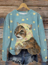 Women's Funny Cat Print Casual Top
