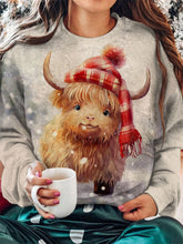 Women's Highland Cow Winter Print Sweatshirt