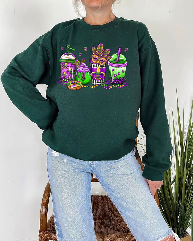 Mardi Gras Drink Sweatshirt