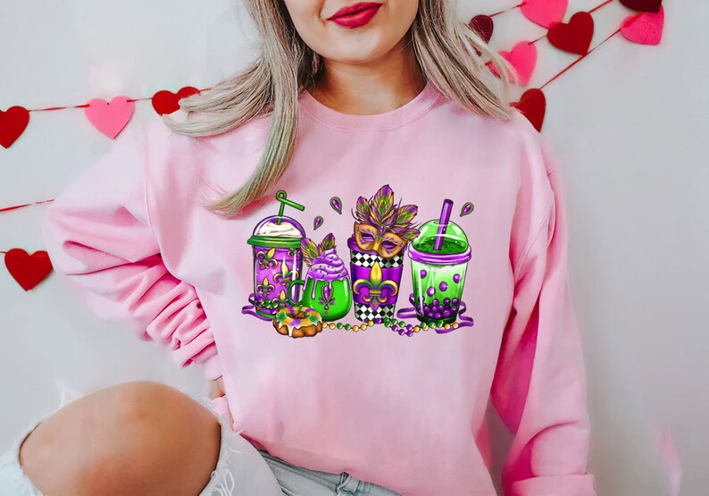 Mardi Gras Drink Sweatshirt