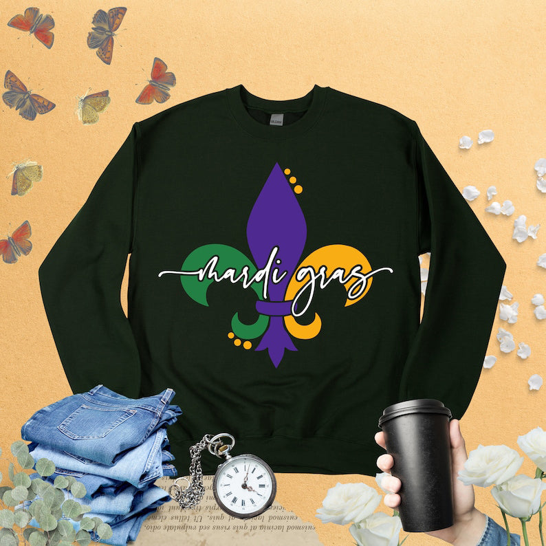Fleur De Lis Mardi Gras Sweatshirt