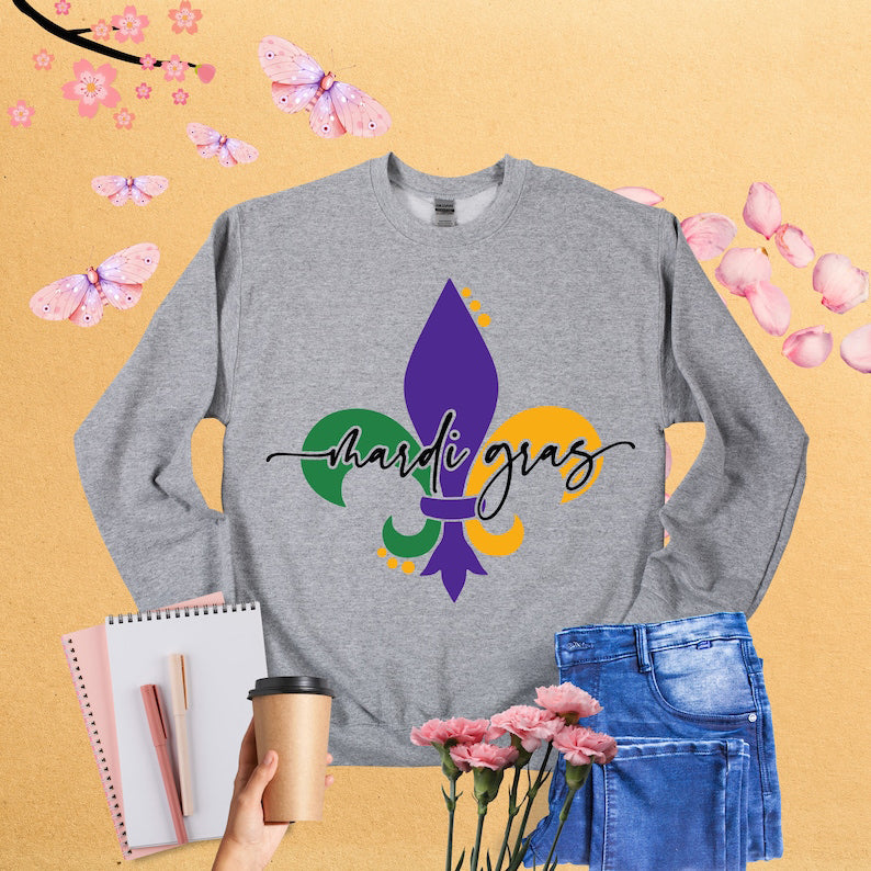 Fleur De Lis Mardi Gras Sweatshirt