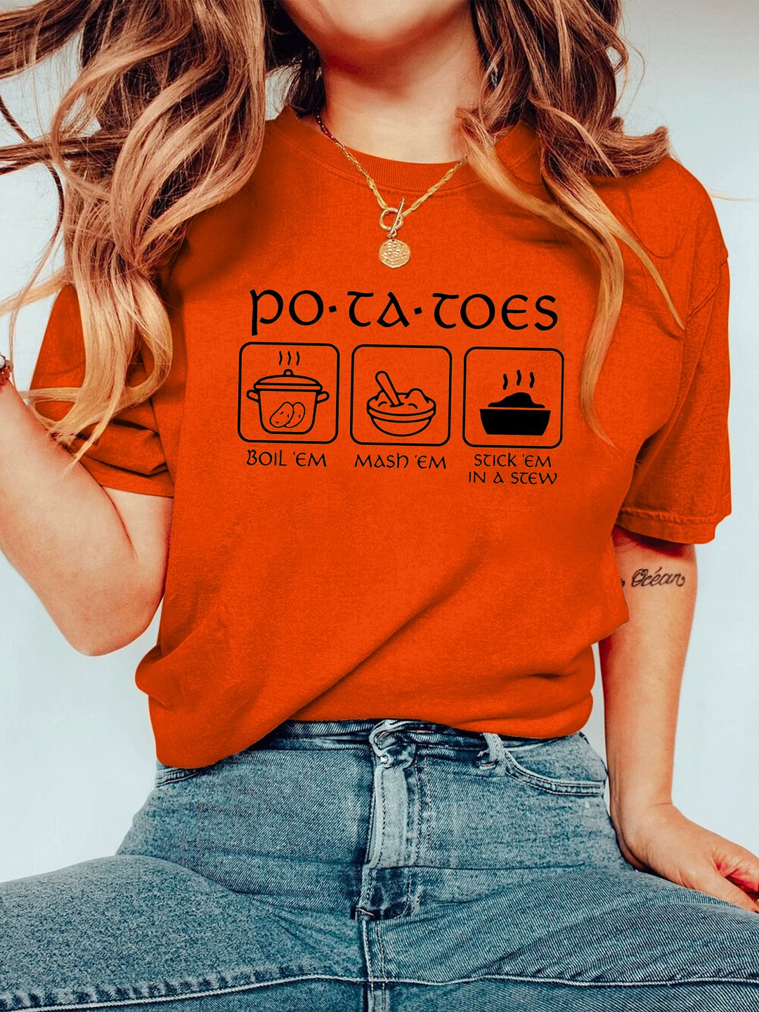 Potatoes Boil Em Mash Em Stick Em in a Stew LOTR Shirt