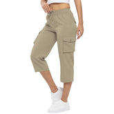 Women’s Cargo Capri Lightweight Hiking Pants 6 Pockets Quick Dry Casual Outdoor Trip Loose Shorts