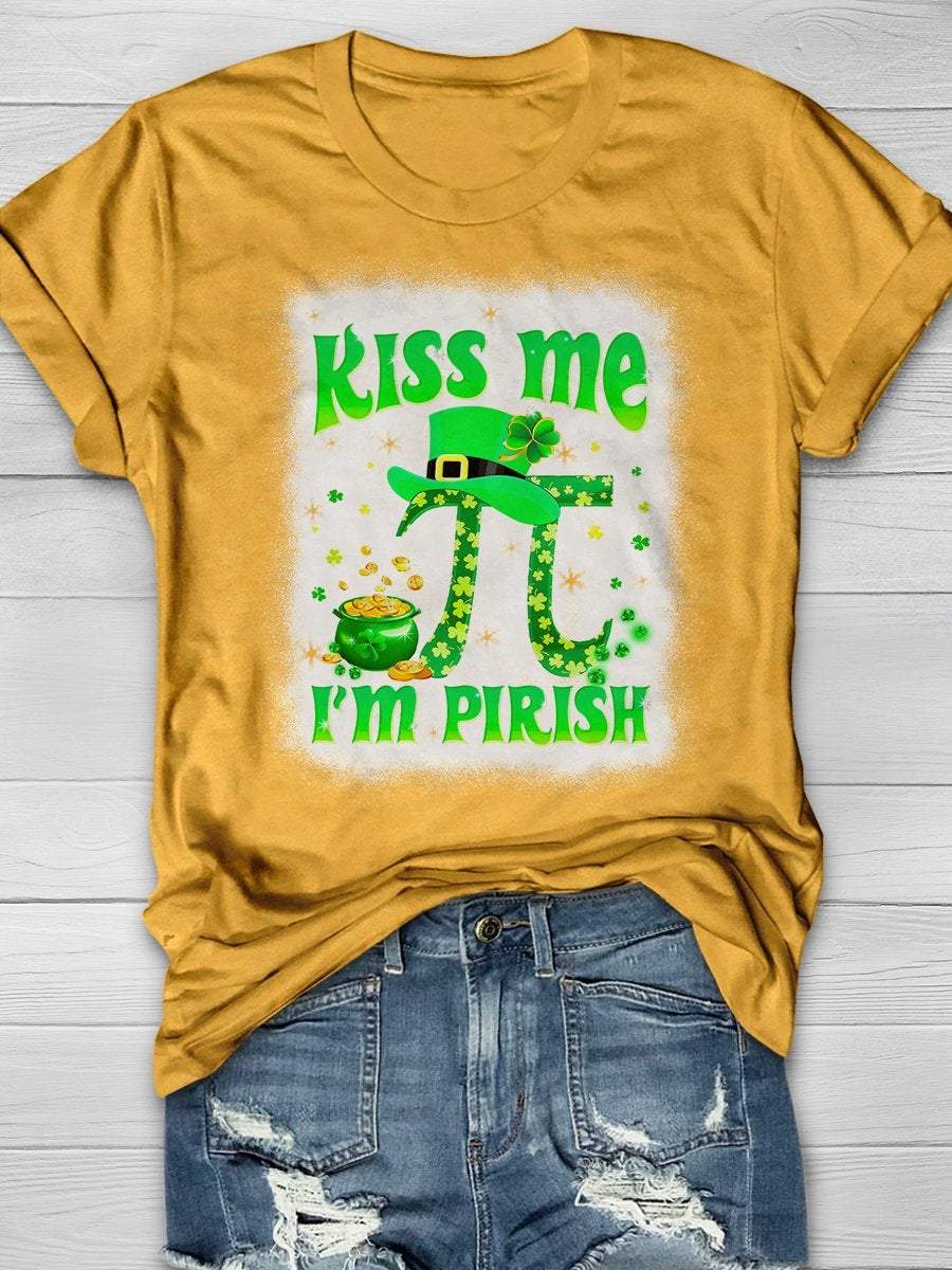 Eagerlys Kiss Me I'm Pirish Print Short Sleeve T-shirt