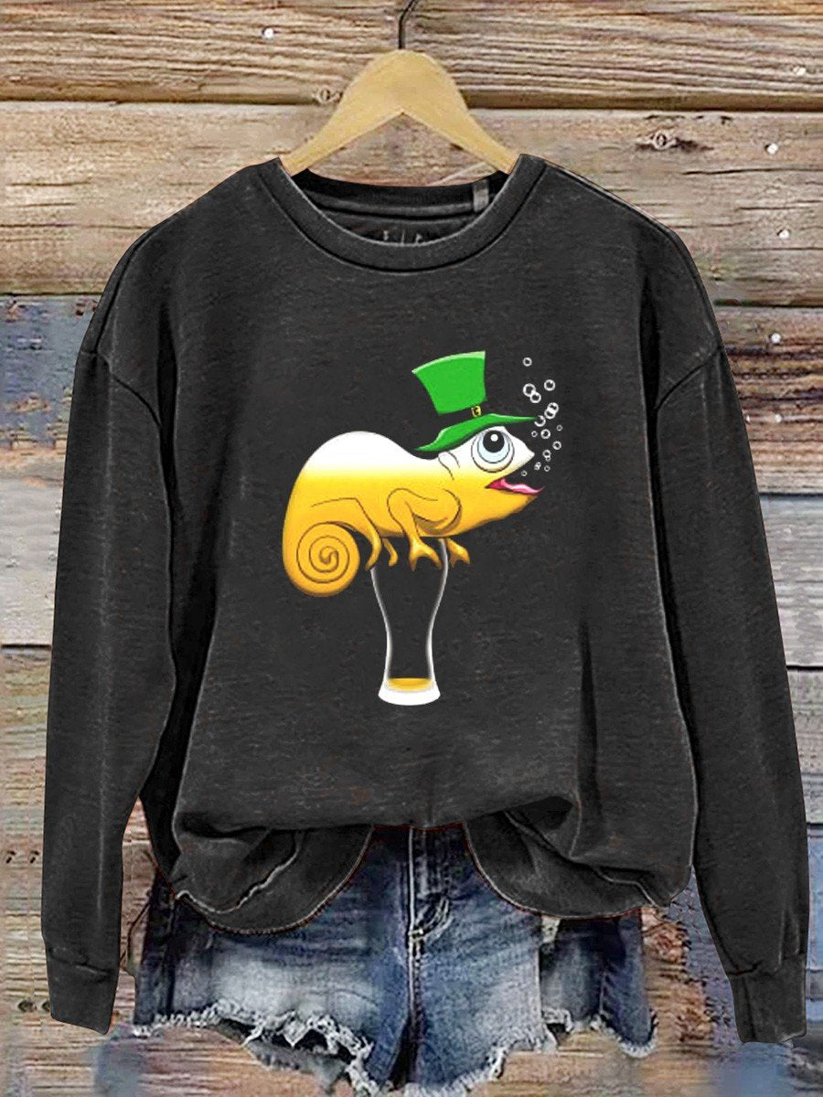 Eagerlys Funny Drink Beer St Patricks Day Casual Sweatshirt