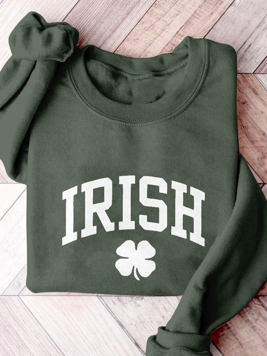 Eagerlys Irish St. Patrick's Day Print Casual Sweatshirt
