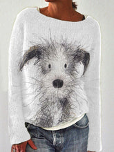 Funny Dog Art Painting Print Casual Comfortable Sweater