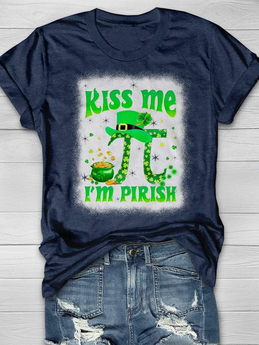 Eagerlys Kiss Me I'm Pirish Print Short Sleeve T-shirt