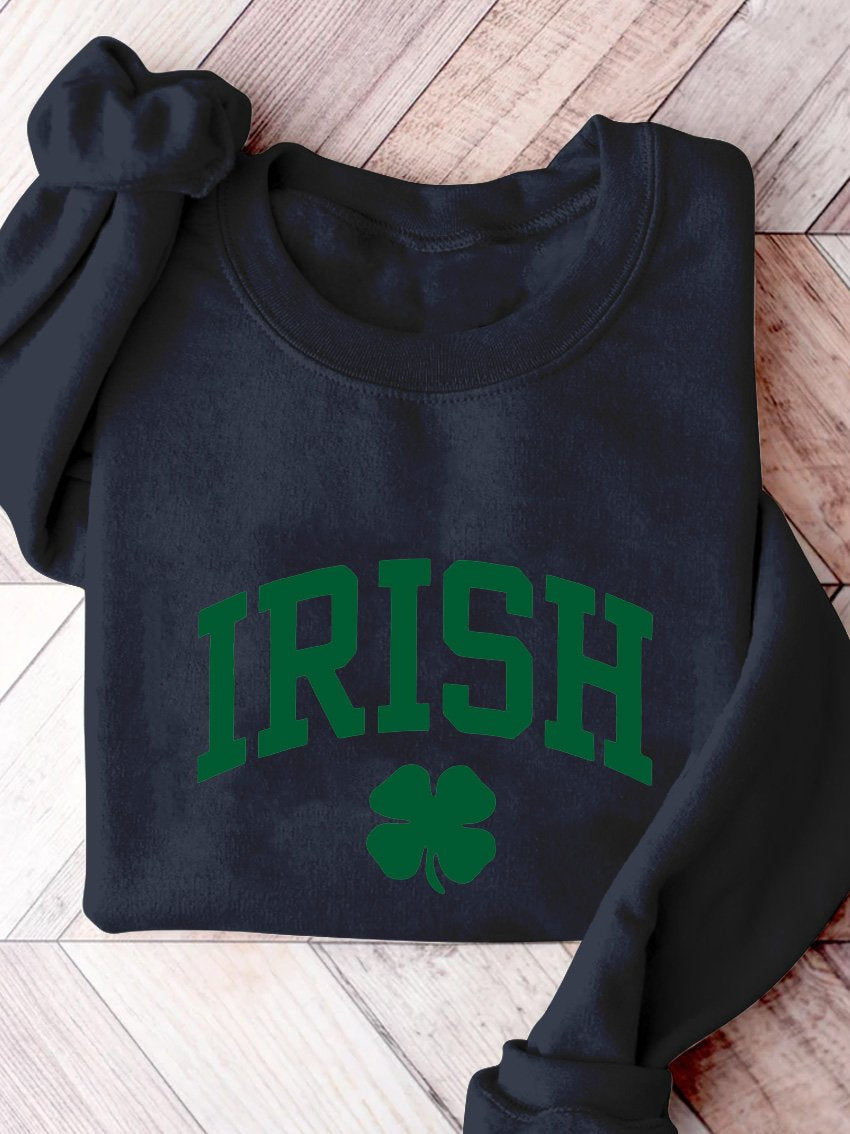 Eagerlys Irish St. Patrick's Day Print Casual Sweatshirt