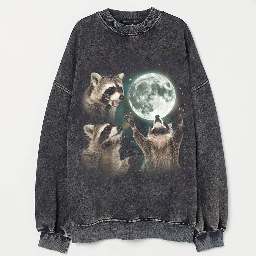 Racoons howling at the Moon Vintage Sweatshirt/T-shirt