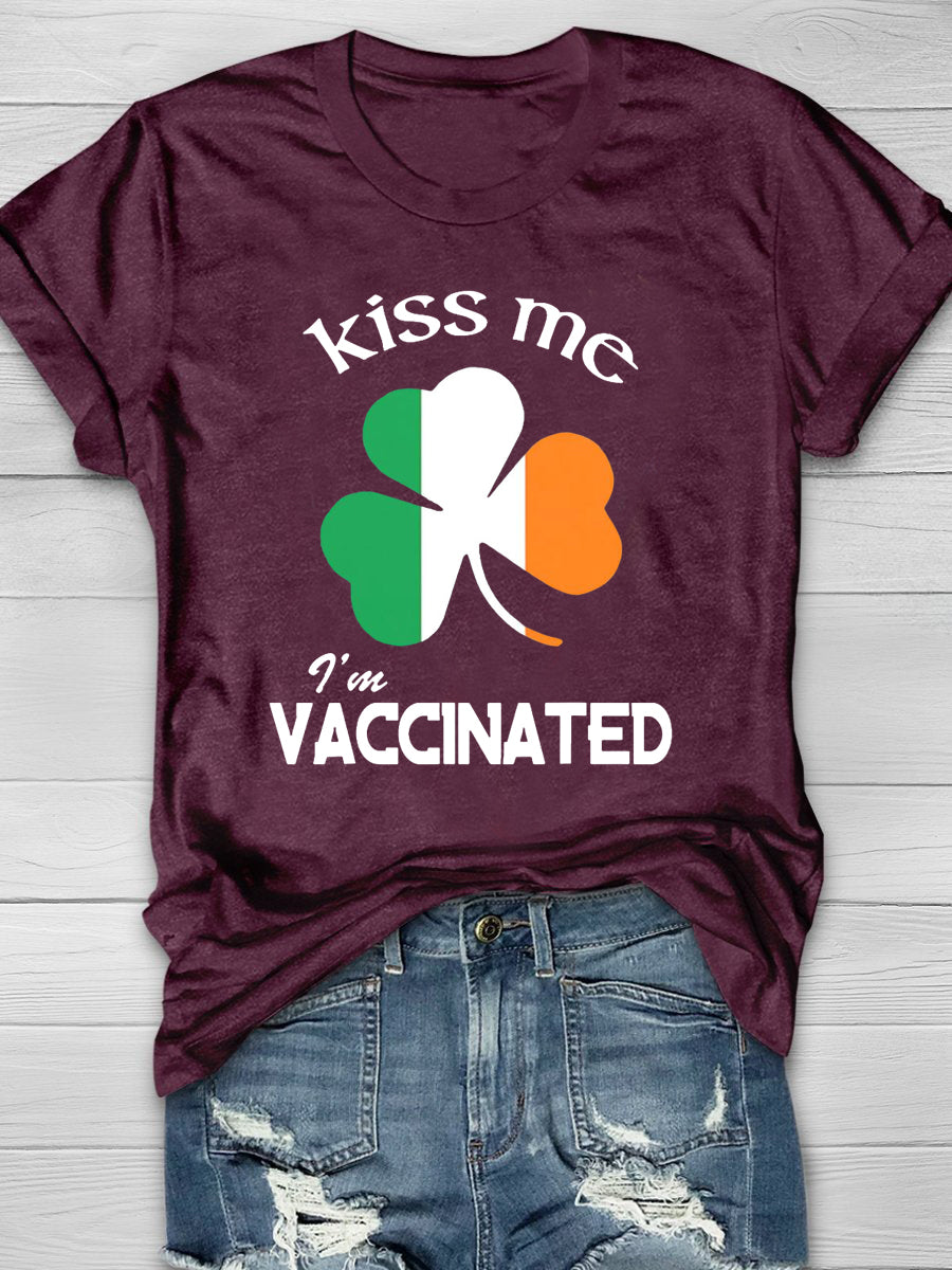 Eagerlys Kiss Me I'm Vaccinated Short Sleeve T-shirt