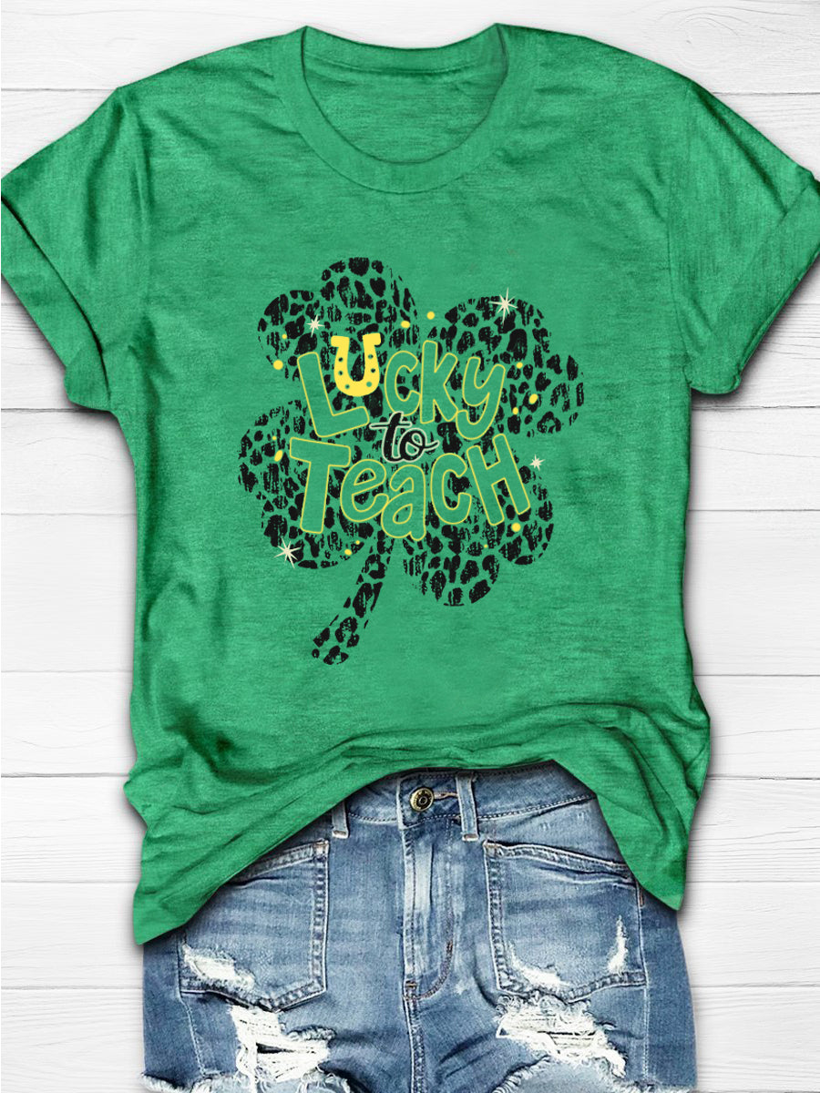 Eagerlys Eagerlys Lucky To Teach Short Sleeve T-shirt