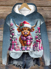 Women's Highland Cow Christmas Print Top