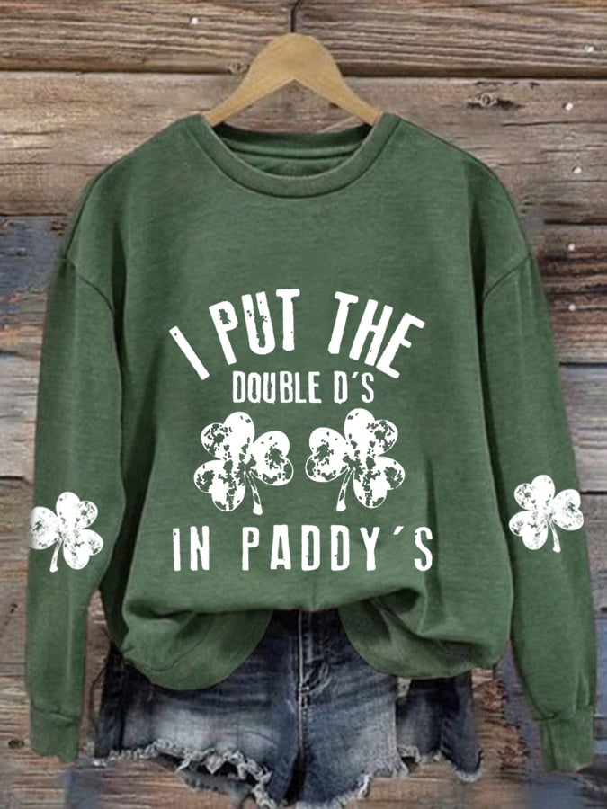 Eagerlys Women'S St Patrick's Day  I Put the DD in Paddy Printed Sweatshirt