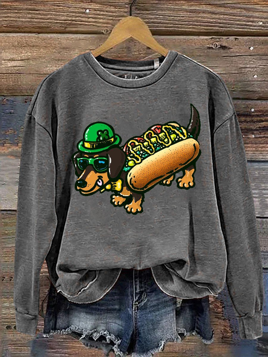 Eagerlys St Patricks Day Chicago Dog  Casual  Sweatshirt