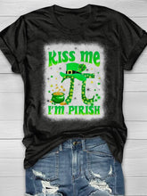 Eagerlys Kiss Me I'm Pirish Print Short Sleeve T-shirt