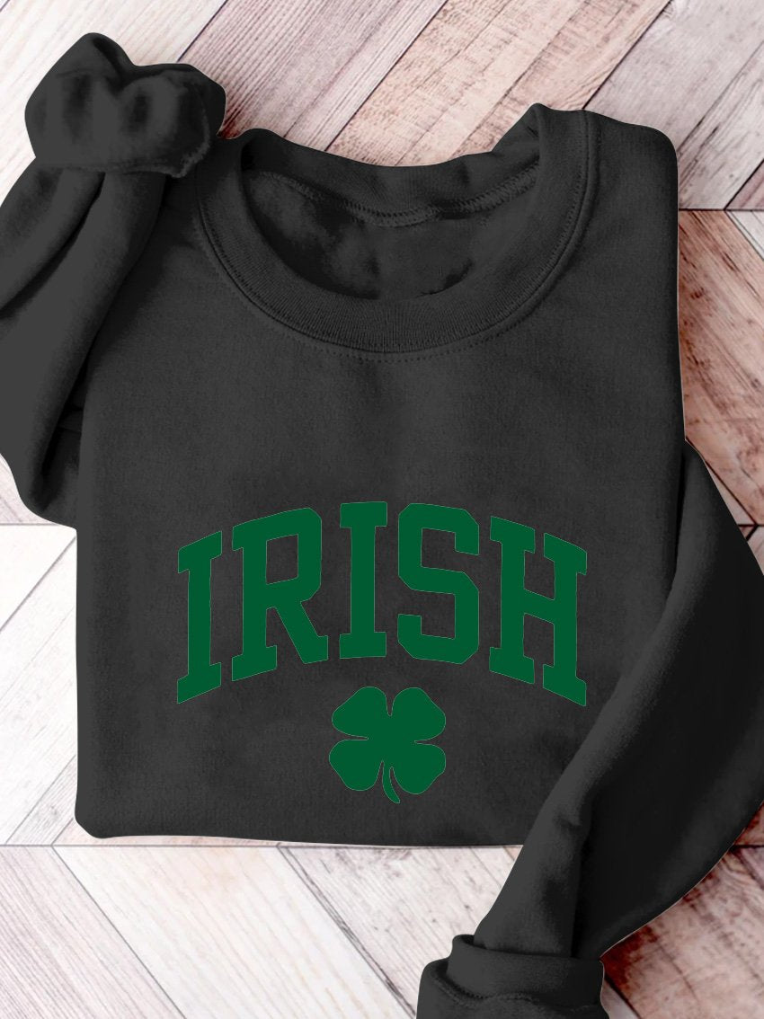 Eagerlys Irish St. Patrick's Day Print Casual Sweatshirt