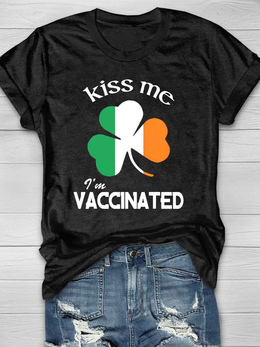 Eagerlys Kiss Me I'm Vaccinated Short Sleeve T-shirt