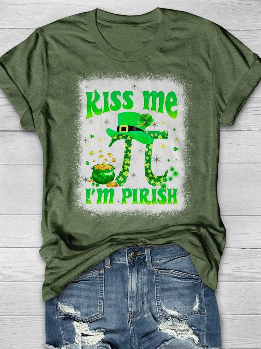 Eagerlys Kiss Me I'm Pirish Print Short Sleeve T-shirt