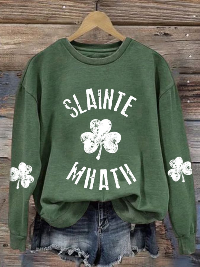 Eagerlys Women'S St Patrick's Day Good Health Printed Sweatshirt