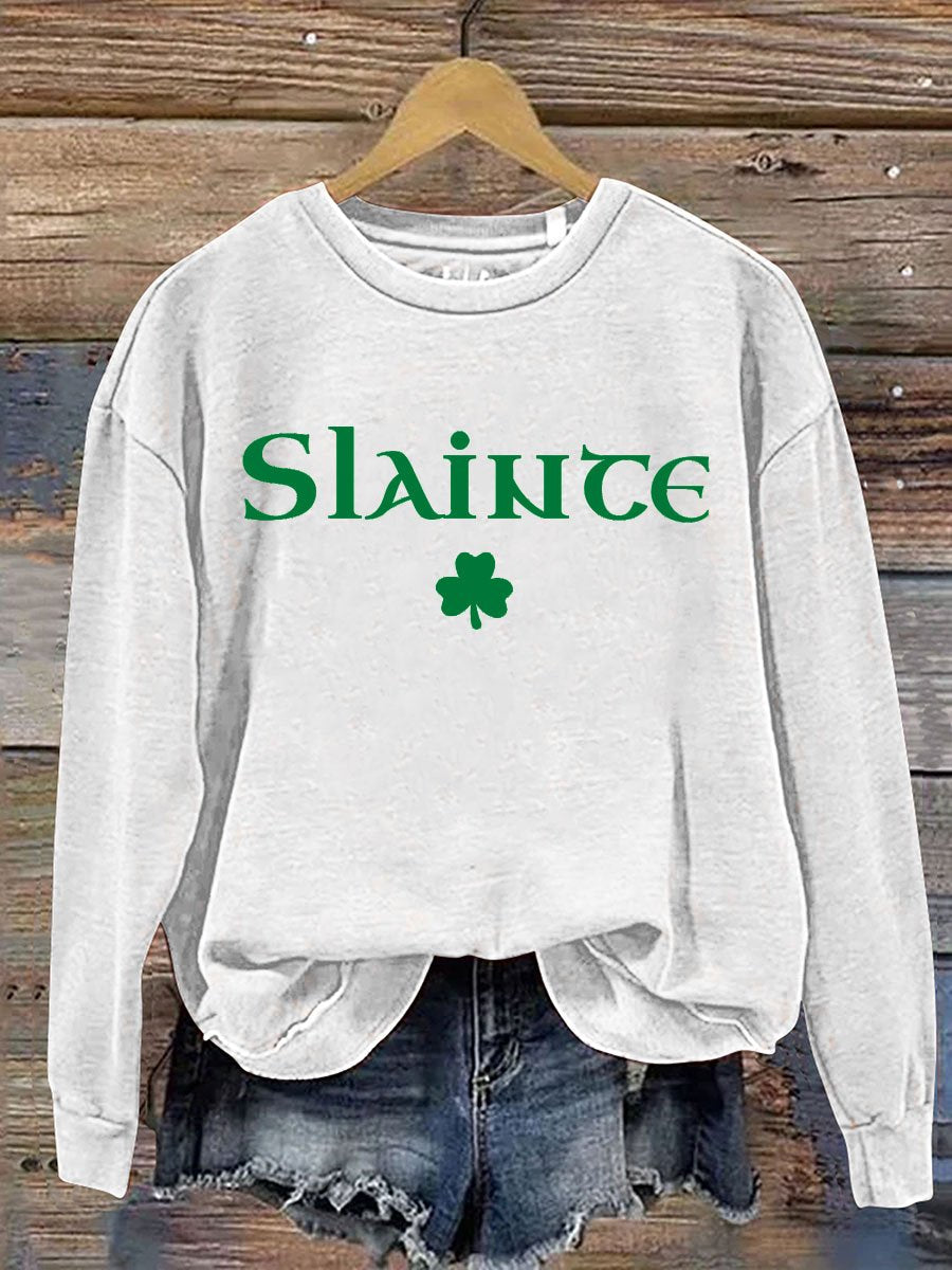 Eagerlys Slaince St. Patrick's Day Print Casual Sweatshirt