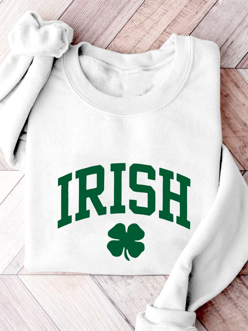 Eagerlys Irish St. Patrick's Day Print Casual Sweatshirt