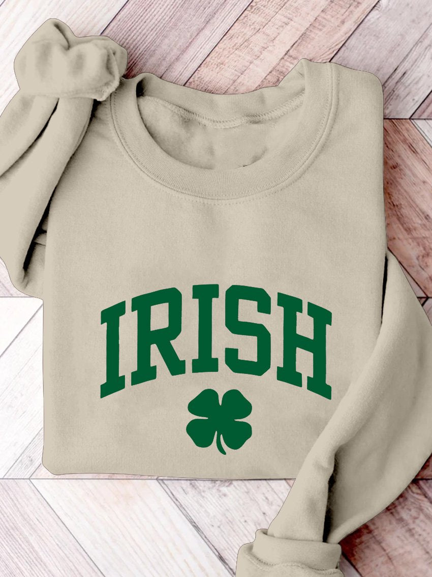 Eagerlys Irish St. Patrick's Day Print Casual Sweatshirt