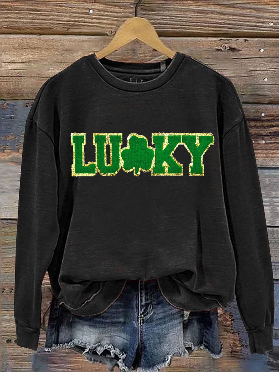 Eagerlys St. Patrick's Day Print Casual  Sweatshirt