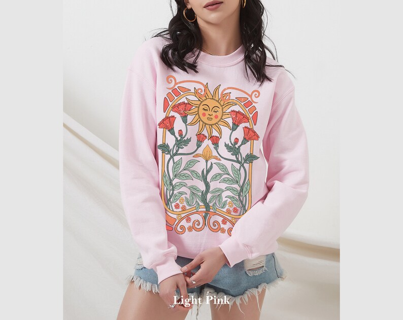 Boho Floral Sweatshirt Art Unisex Sweater