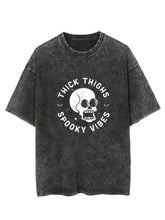 Thick Thighs Spooky Vibes Vintage Gym Shirt