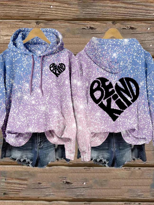 Unisex Women's Men's Love Be Kind Suicide Prevention Awareness Print Casual Hoodie