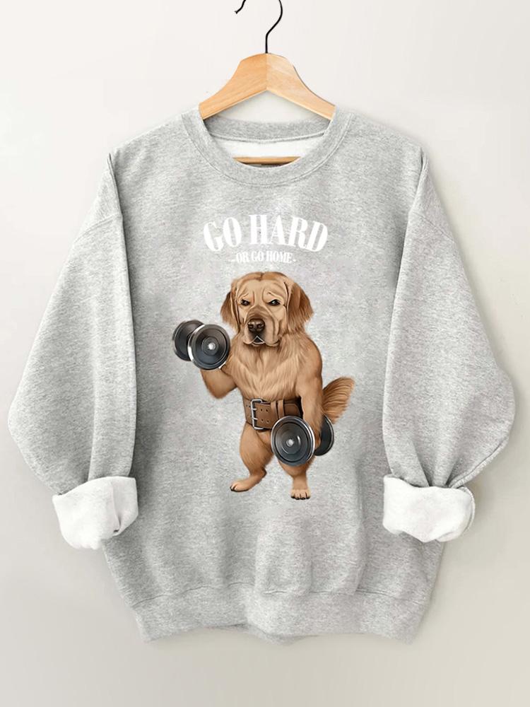 go hard or go home Labrador Vintage Gym Sweatshirt
