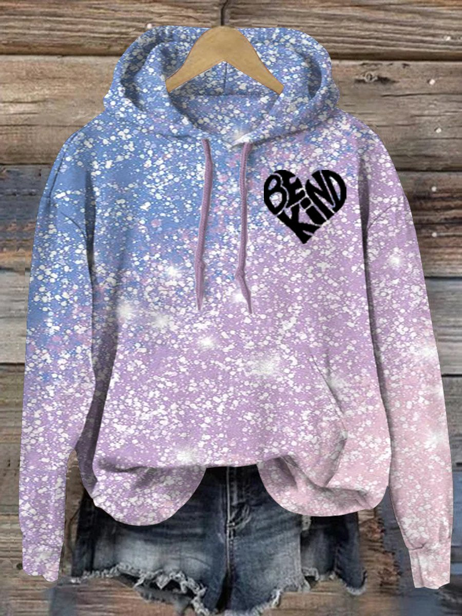 Unisex Women's Men's Love Be Kind Suicide Prevention Awareness Print Casual Hoodie