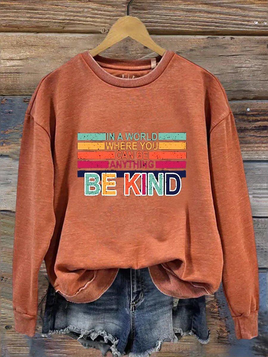 Retro Be Kind Teacher Gifts Casual Sweatshirt
