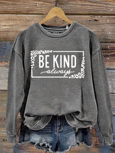Unisex Women's Men's Leopard Print Be Kind Suicide Prevention Mental Print Casual Sweatshirt