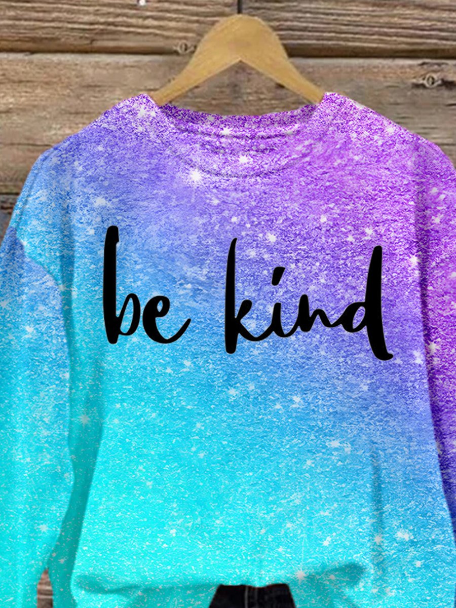 Women's Be Kind Print Casual Sweatshirt