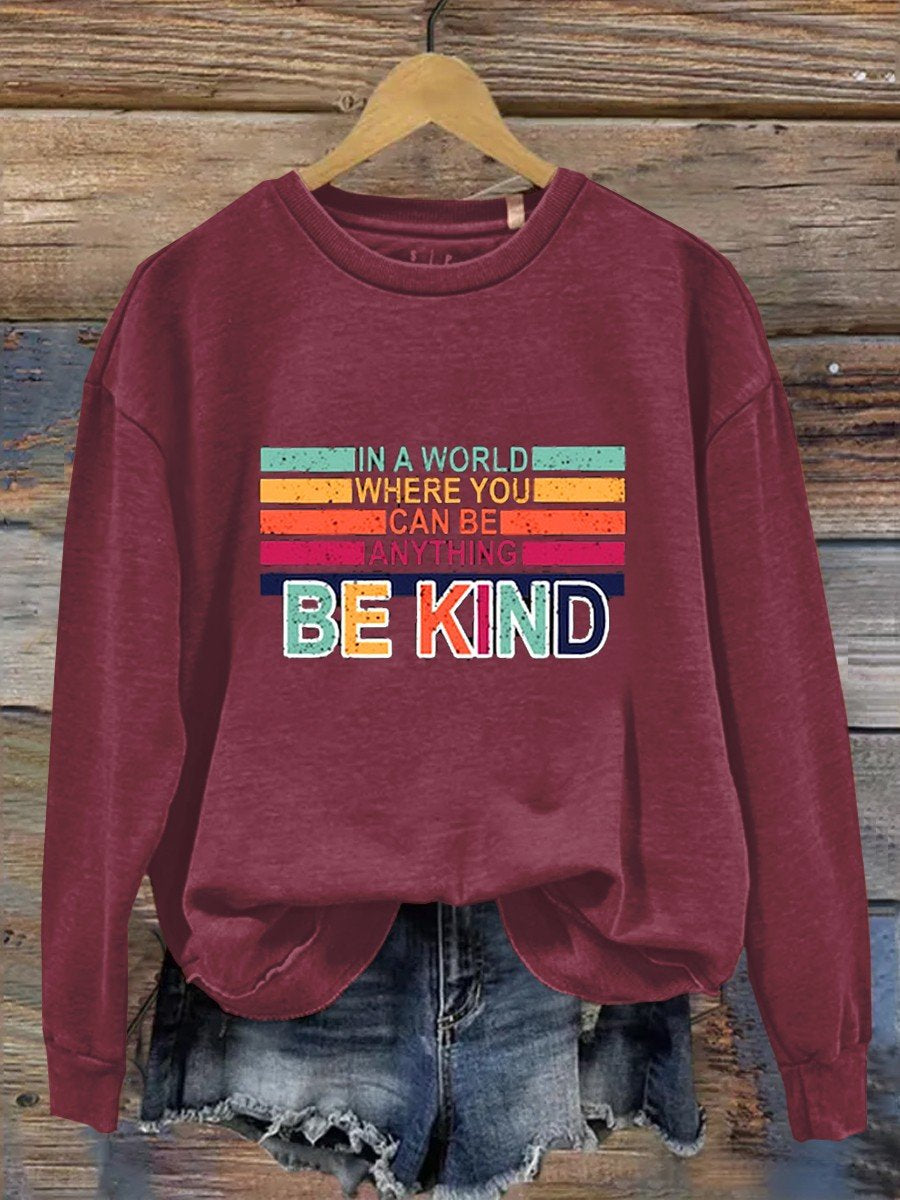 Retro Be Kind Teacher Gifts Casual Sweatshirt